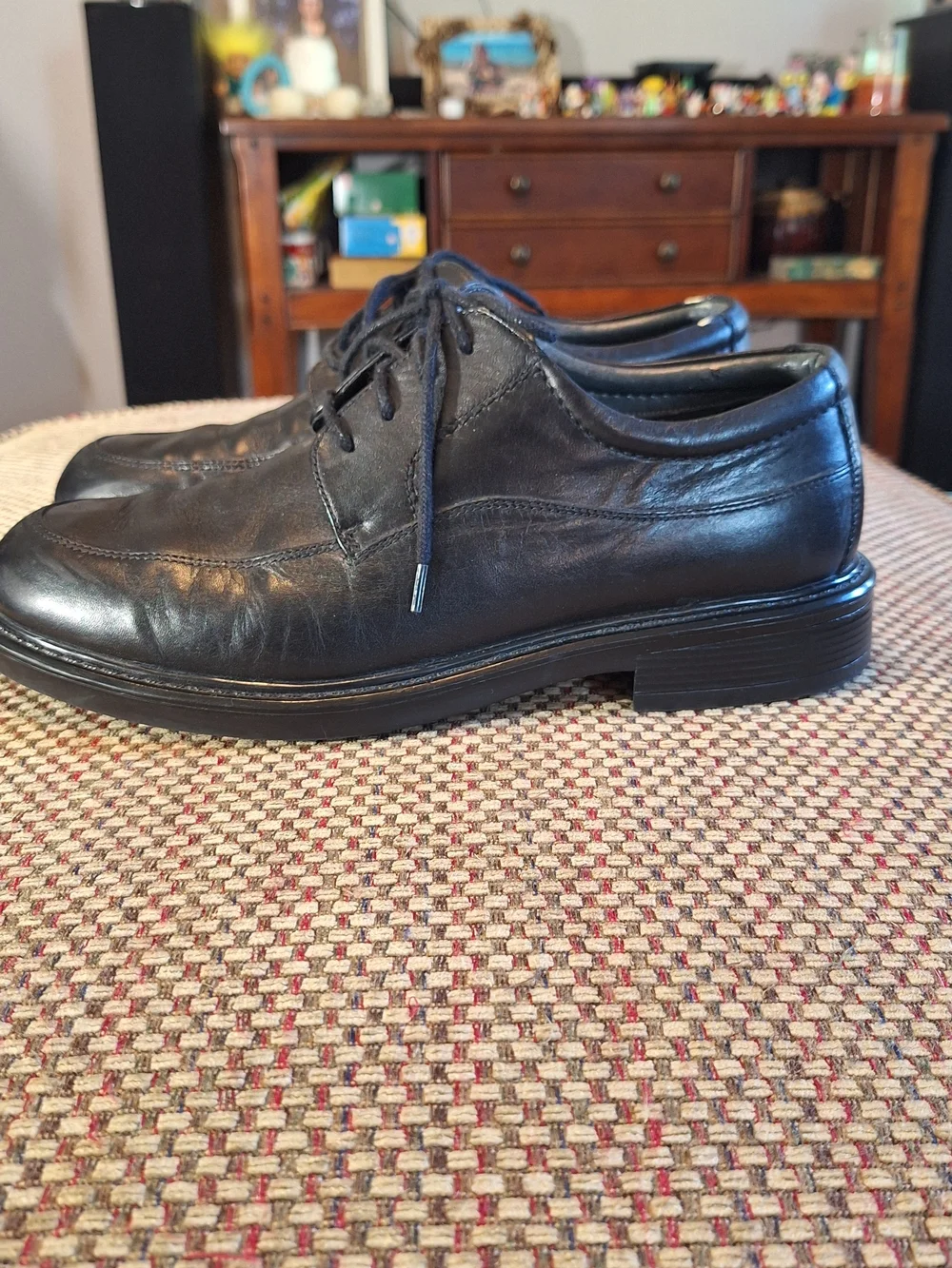 Dockers Black Leather Lace-Up Oxfords Dress Shoes Waterproof